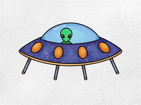 Alien Spaceship Drawing - HelloArtsy