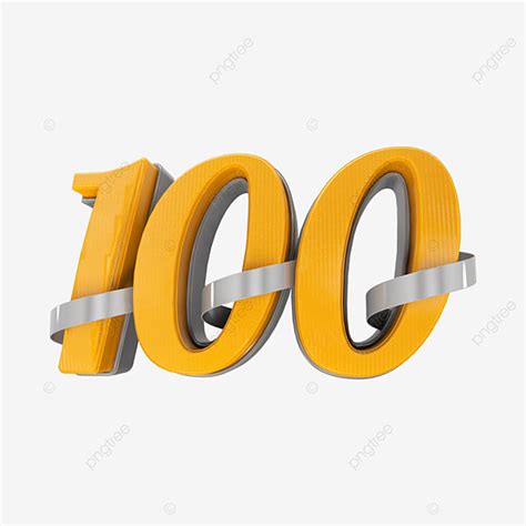 Number 100 Clipart Transparent Background, Number 100 3d Png, 100 Png ...