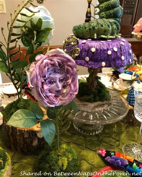 A Whimsical Alice In Wonderland Table Setting Featuring Singing Talking