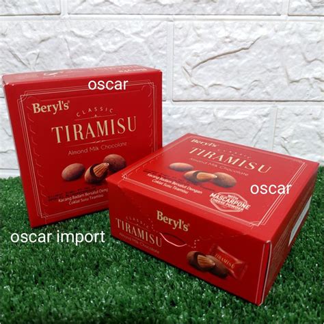 Jual Grosir Beryl S Almond Tiramisu MILK Chocolate 65g Box Merah