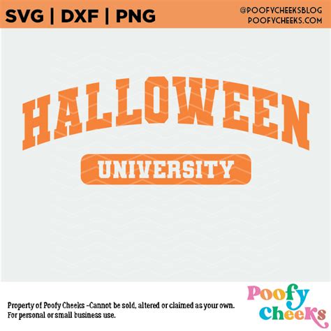 Halloween University Digital Svg Dxf Png Poofy Cheeks