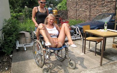 Horny Blonde Naked In A Wheelchair Pisses In A High Arc Real German