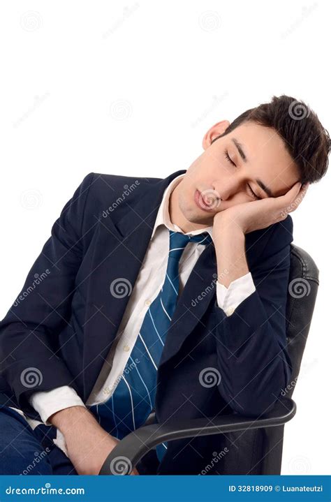 Young Business Man Sleeping In The Chair Stock Image Image Of Sleep