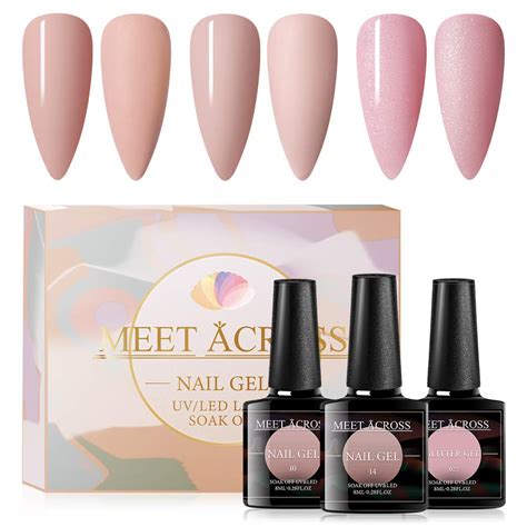 Amazon MEET ACROSS Gel Nail Polish Set 3 Colors Gel Polish Kit