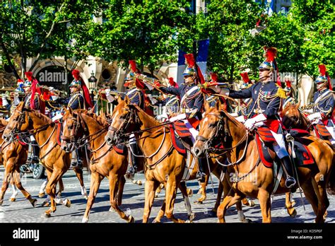 Paris France Juy French Military And Police Put On A Strong