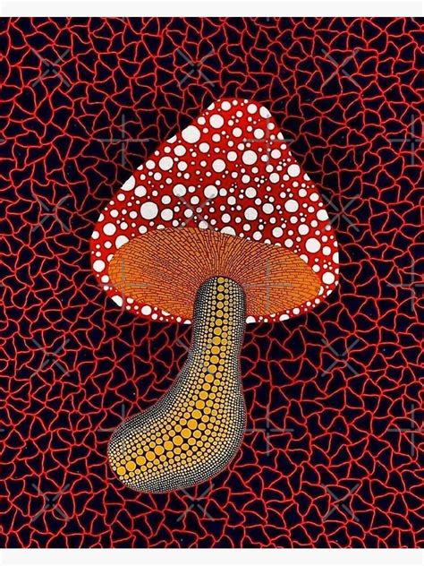 Yayoi Kusama Mushroom Sticker For Sale By Roderickhall Redbubble