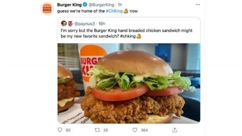 Burger King Super Fier De Son Nouveau Burger Au Poulet Chking Mce Tv