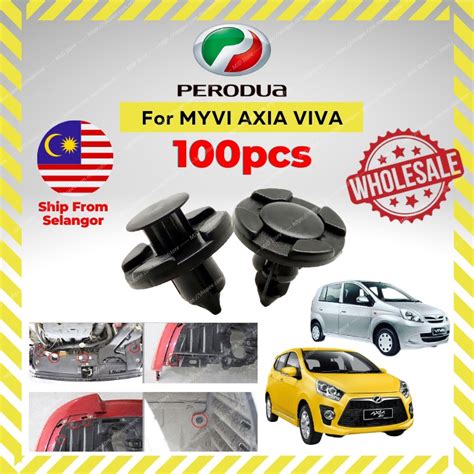 100pcs Perodua Myvi Viva Axia Fender Under Shield Clip Car Bumper Clips