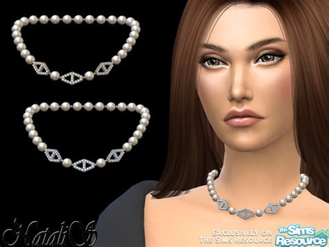 The Sims Resource Natalis Diamond Hexagon Pearl Necklace V