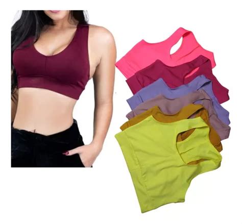 Kit 3 Top Feminino Alta Sustentação Academia Fitness Treino