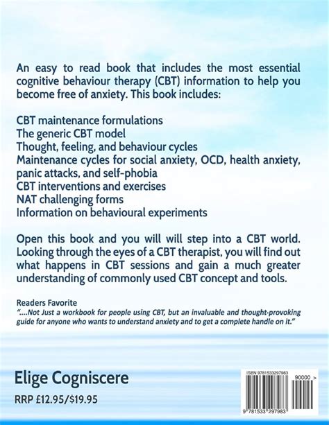 Cbt Worksheets For Anxiety Adult Version A Simple Cbt Workbook To