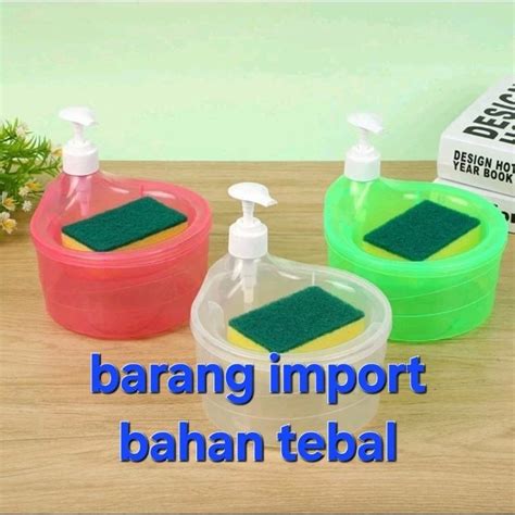 Jual Paket Tempat Sabun Cuci Piring Spon Dispenser Sabun Cair 2in1