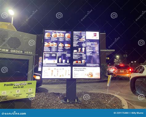 Mcdonald S Fast Food Restaurant Menu Sign Editorial Image Image Of