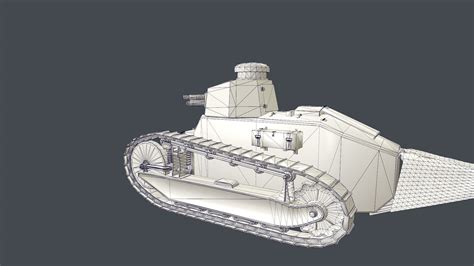 Renault Ft 17 French Light Tank 1917 3d Model 19 3ds Dae Fbx Max