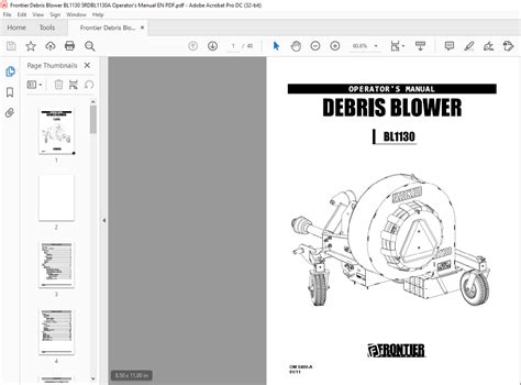 Frontier Debris Blower BL1130 Operator's Manual(5RDBL1130A) - PDF ...