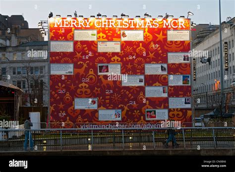 Giant Advent Calendar At Piccadilly Gardens Manchester England Uk