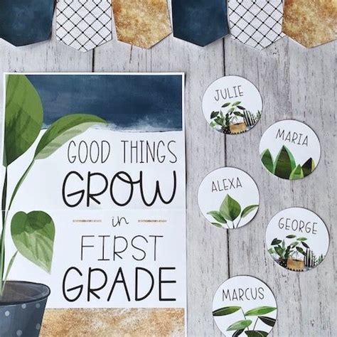 Modern Boho Plants Classroom Decor Bundle In Plants Classroom