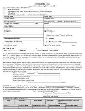 Fillable Online Multipurpose Bond Form Fax Email Print PdfFiller