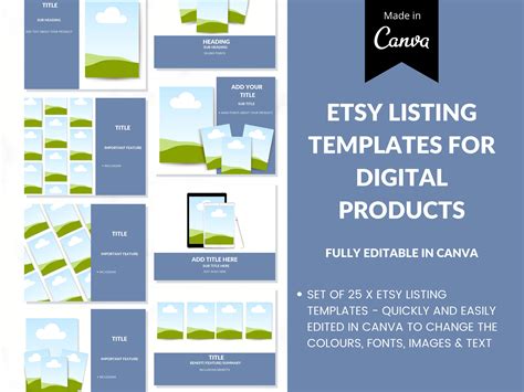 25 Canva Etsy Mock-Up Templates bundle for Creating Store | Etsy