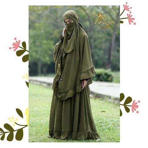 Asma Transformer French Khimar Abaya Half Niqab Veil Premium Woolpeach