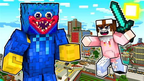 Combatto Contro Huggy Wuggy Gigante Su Minecraft Youtube