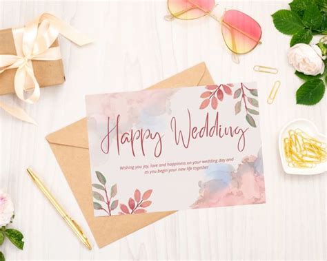 (ISI 25 PCS) Happy Wedding Card/Kartu Ucapan Selamat Pernikahan Menikah