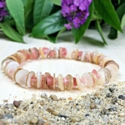 Bracelet Pierres Naturelles Agate Cristal Nacre Coquillage Taille