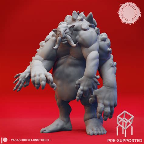 3D Printable Dire Troll - Book of Beasts - Tabletop Miniature (Pre-Supported) by Yasashii Kyojin ...