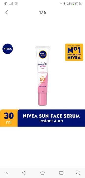 NIVEA Sun Face Serum Instant Aura SPF 50 30ml Lazada Indonesia