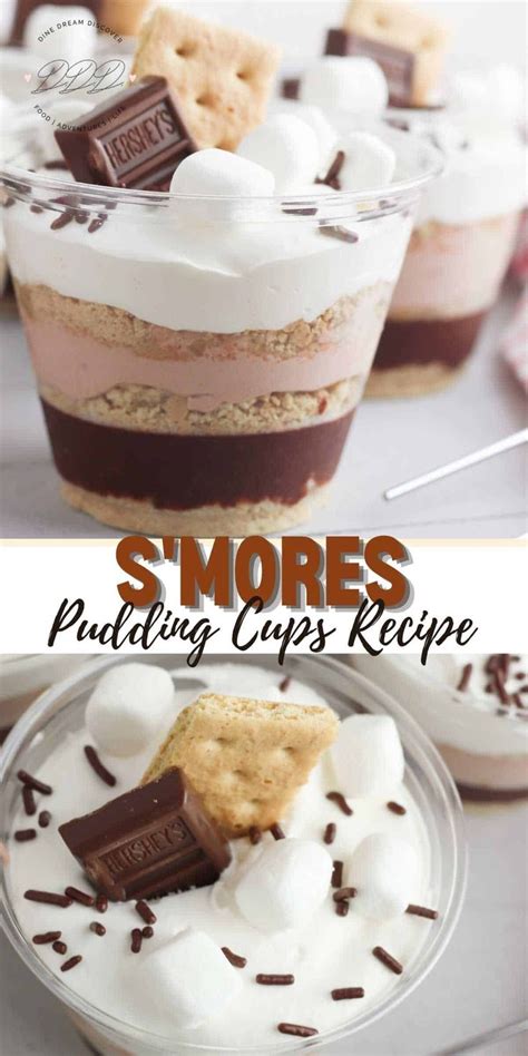 Smores Pudding Cups Recipe Dine Dream Discover Recipe Pudding Cup