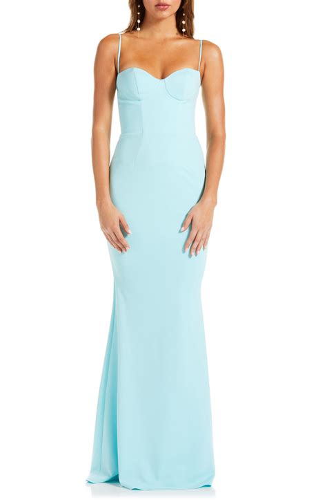 Katie May Yasmin Trumpet Gown In Blue Lyst