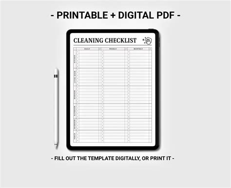 Editable Cleaning Checklist Printable Cleaning Schedule Etsy