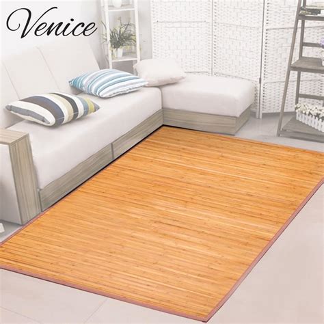 Venice Natural Bamboo X Floor Mat Bamboo Area Rug Indoor Carpet