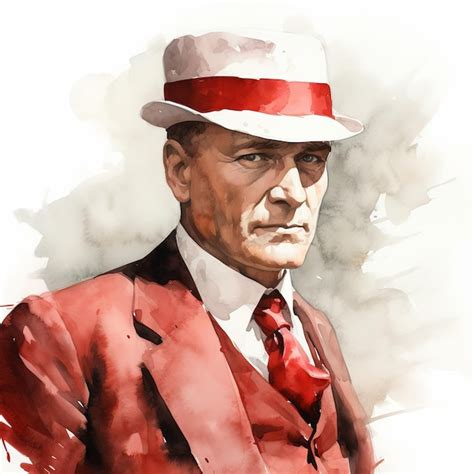 Ilustração da pintura em aquarela de ataturk vermelha e branca Foto