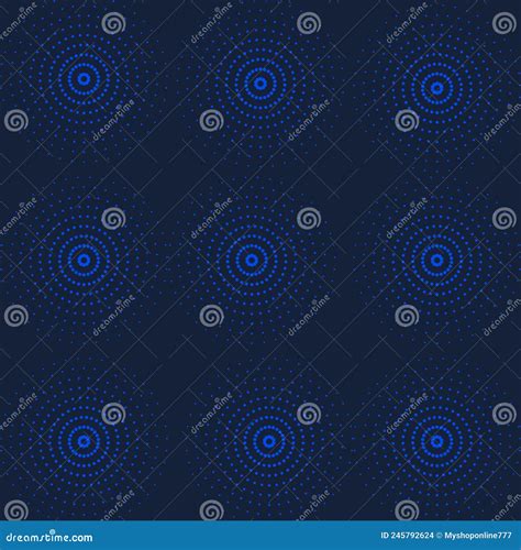 Abstracts Seamless Dotted With Circles Pattern Stock Illustration