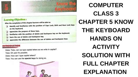 DAV CLASS 3 COMPUTER CHAPTER 5 KNOW THE KEYBOARD HANDS ON ACTIVITY