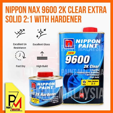 NIPPON Nax Premila 9600 2K Clear Coat Extra Solid 2 1 With Hardener