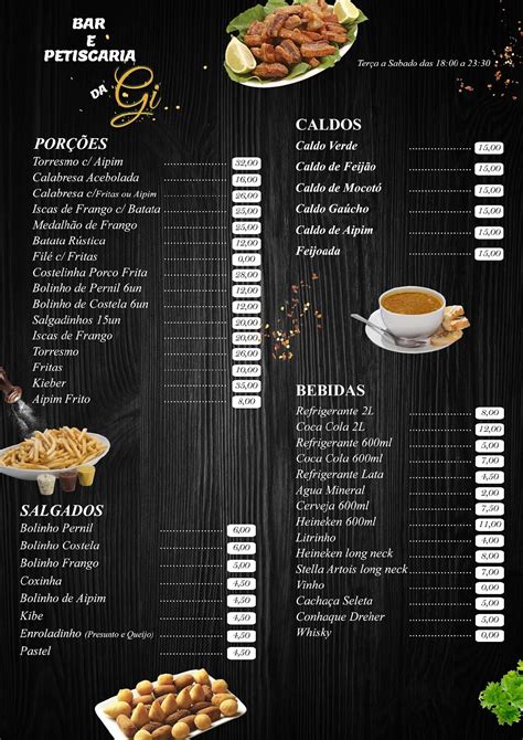 Menu Em Bar E Petiscaria Da Gi Vila Velha