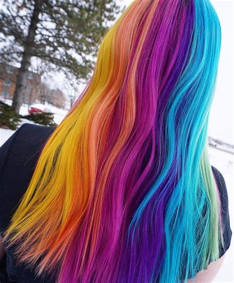 35 Neon Rainbow Hair Ideas Vibrant Vibes For Your Hair Neon Hair Long Hair Color Vivid