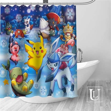 Buy Custom Shower Curtain Pokemon Pikachu Bathroom Curtains High Quality