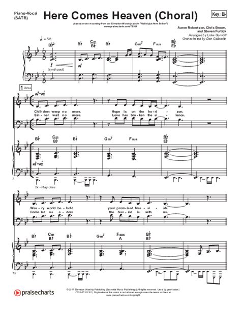 Here Comes Heaven Choral Anthem Satb Sheet Music Pdf Elevation