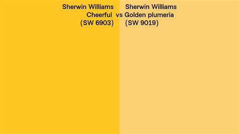 Sherwin Williams Cheerful Vs Golden Plumeria Side By Side Comparison