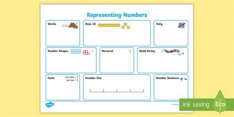 Numeracy Working Mats Representing Numbers Place Value