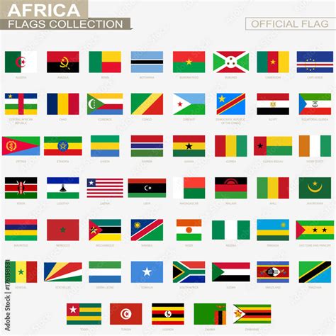 National flag of African countries, official vector flags collection ...