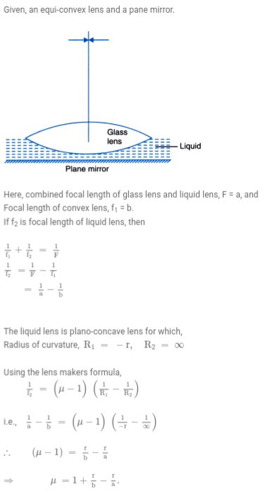 1 An equiconvex lens with radii of curvature of magnitude r each is put ...