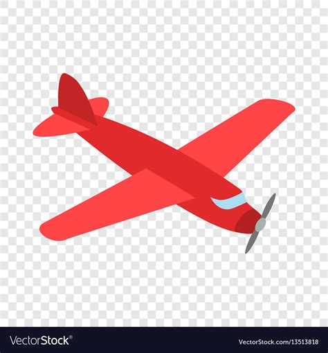 Red plane isometric icon Royalty Free Vector Image