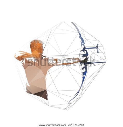 Archery Archer Athlete Shooting Arrow Isolated Stock Vector Royalty