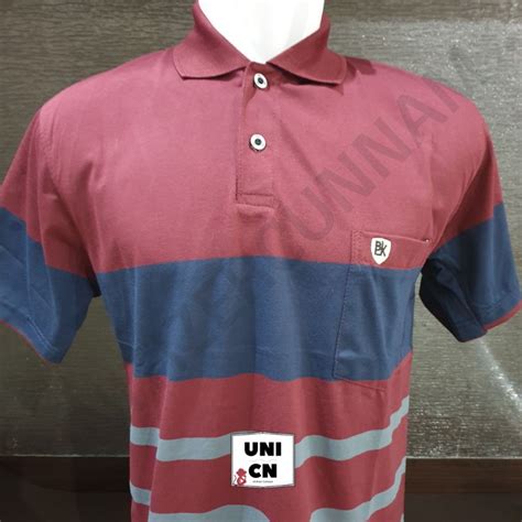 Jual Balok Bl L Kaos Polo Shirt Salur Pria Saku Wangki Kerah