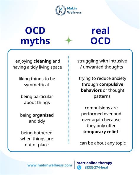 Ocd Myths Vs Real Ocd Ocd Therapy Ocd Diagnosis Cbt For Ocd