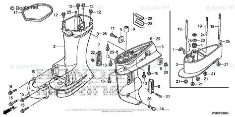 Honda Outboard 2007 And Later Oem Parts Diagram For Gear Case Extension Case